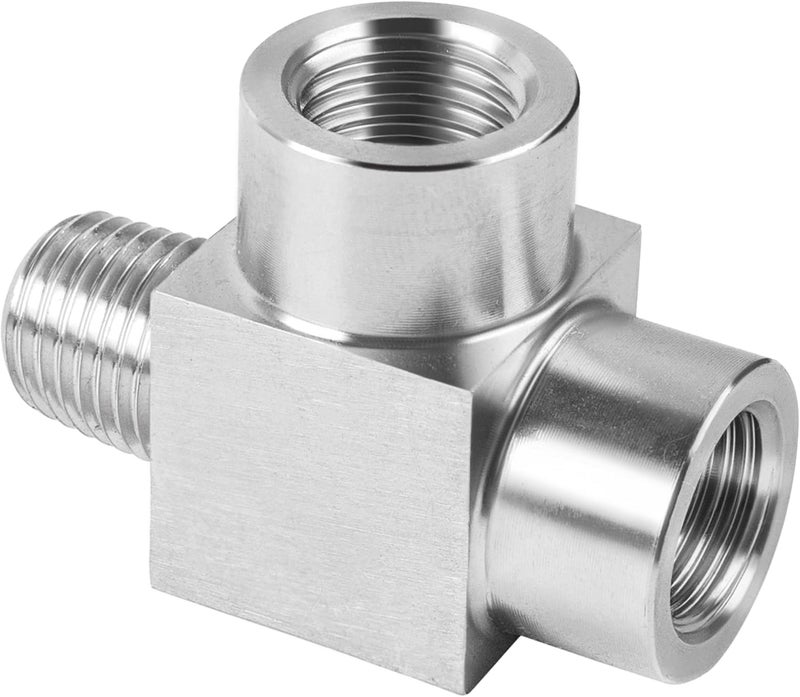 Goldpea Stainless Steel 304 Street Tee 3/8" NPT Female x 3/8" NPT Male, T-fitting 3-way Pipe Connector Fitting 1pc - Image 2